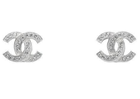 Chanel Metal and Strass Earrings Crystal Silver 